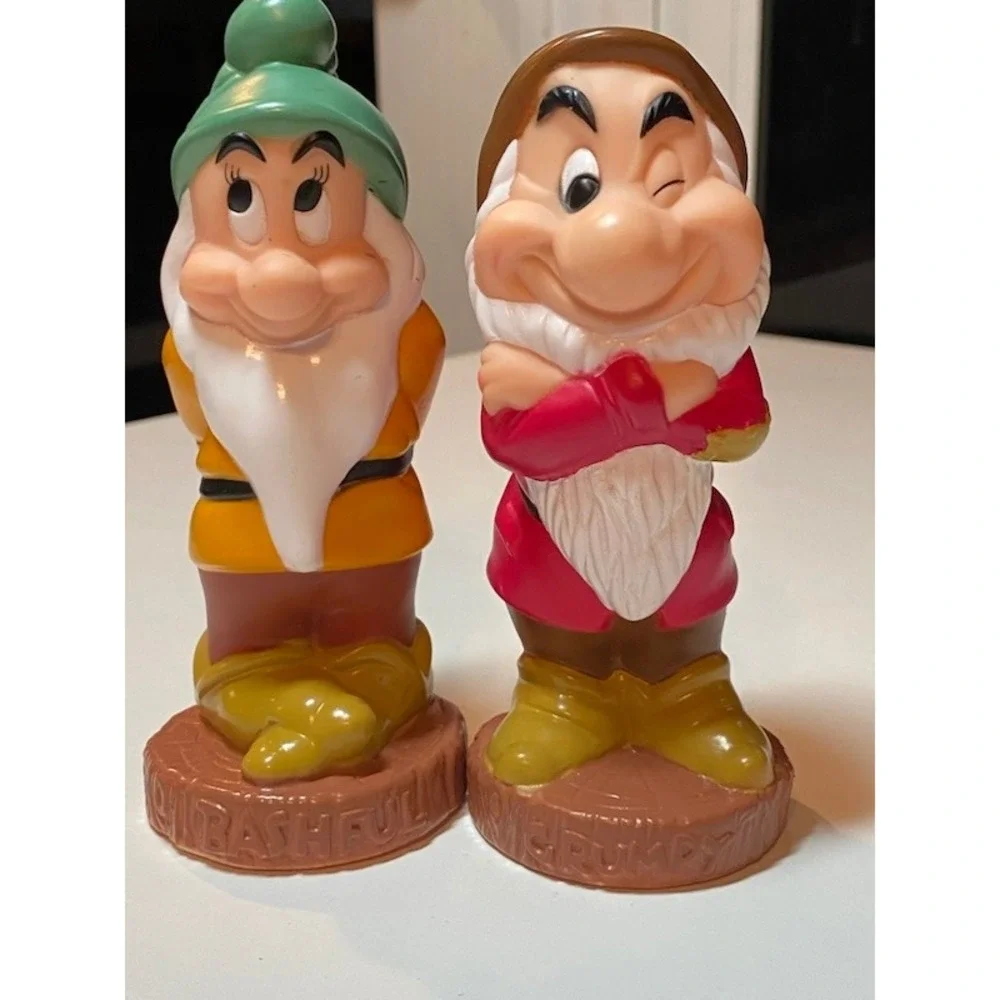 Disney Snow White Seven Dwarfs Grumpy‎ Bashful Figure Set 5 Inch Vinyl PVC